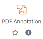 Screenshot: Icon, below the name "PDF Annotation" and a star and information symbol