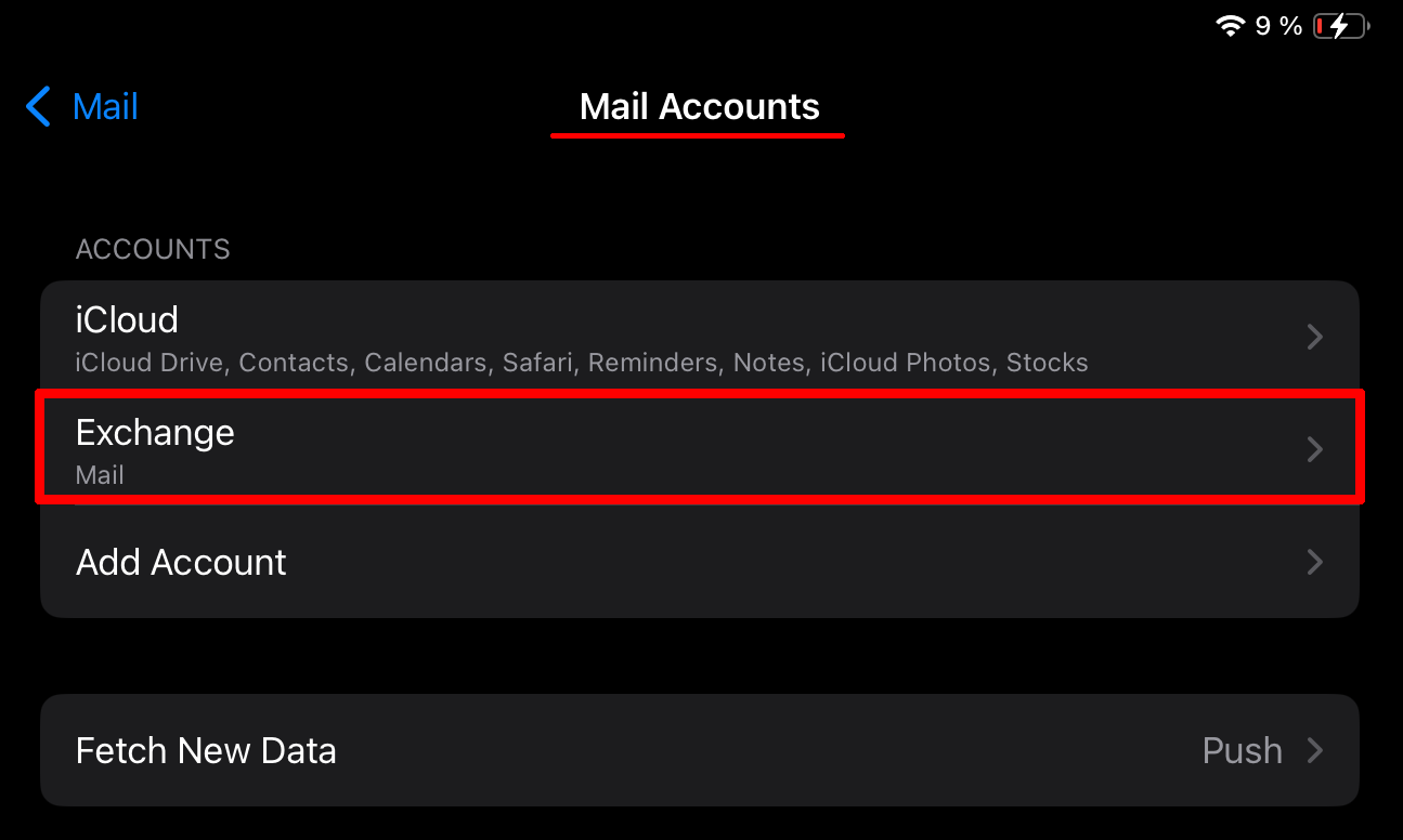 Select desired the mail account Select desired the mail account