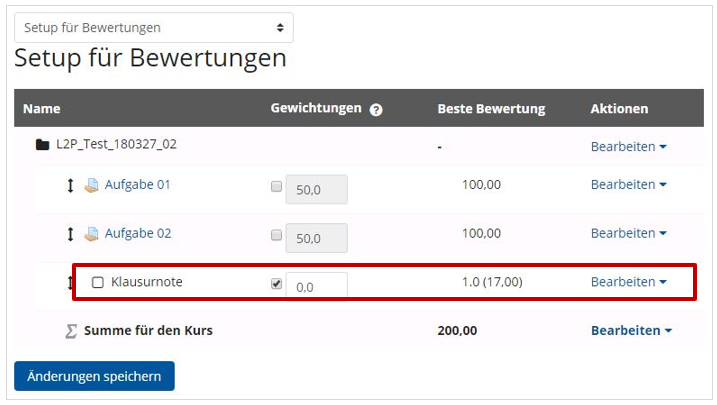 Bewertungsubersicht mit Bewertungsaspekt Screenshot: Bewertungsubersicht mit Bewertungsaspekt