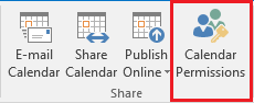 E-Mail > Outlook Berechtigungen > Persmissions_3.PNG Screenshot of the navigation bar in the Outlook calendar tab, which graphically displays the selection of options from step 2.