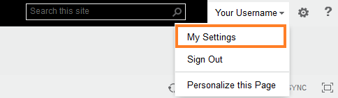 Sharepoint Shared Services > Anleitung > Personal settings.png (SharePoint user settings) SharePoint user settings