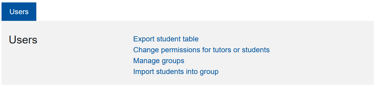 The table of further actions