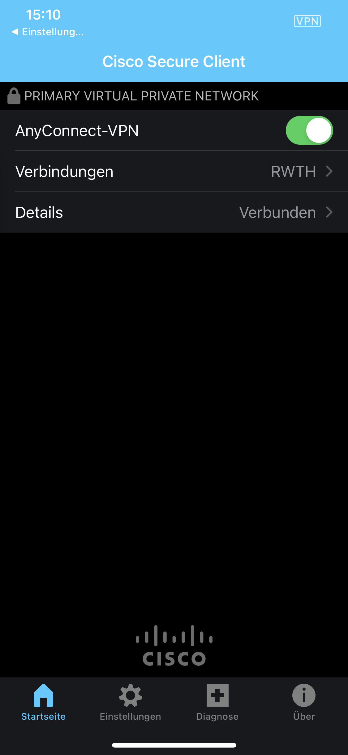 Aktive Verbindung mit dem VPN Aktive Verbindung mit dem VPN