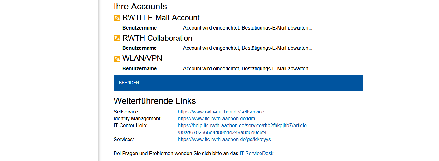Ihre Accounts