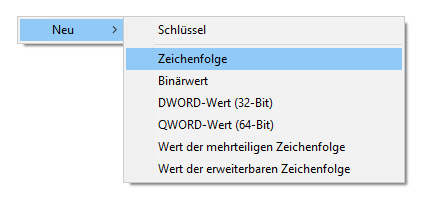 CV-Workload neuer Registrierungskey