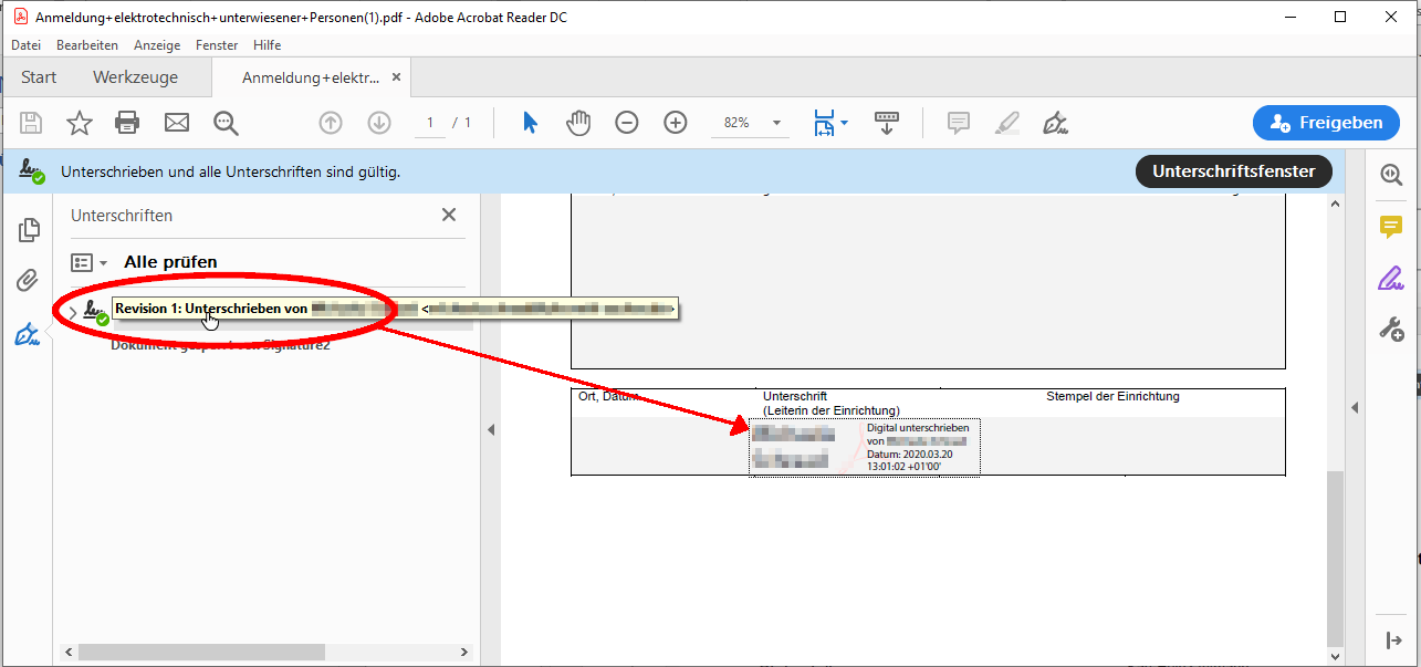 Elektronische Unterschrift prüfen Elektronische Unterschrift prüfen
