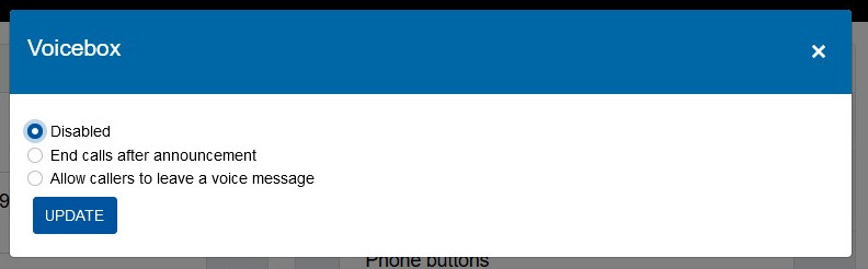 The Voicebox settings dialogue The Voicebox settings dialogue