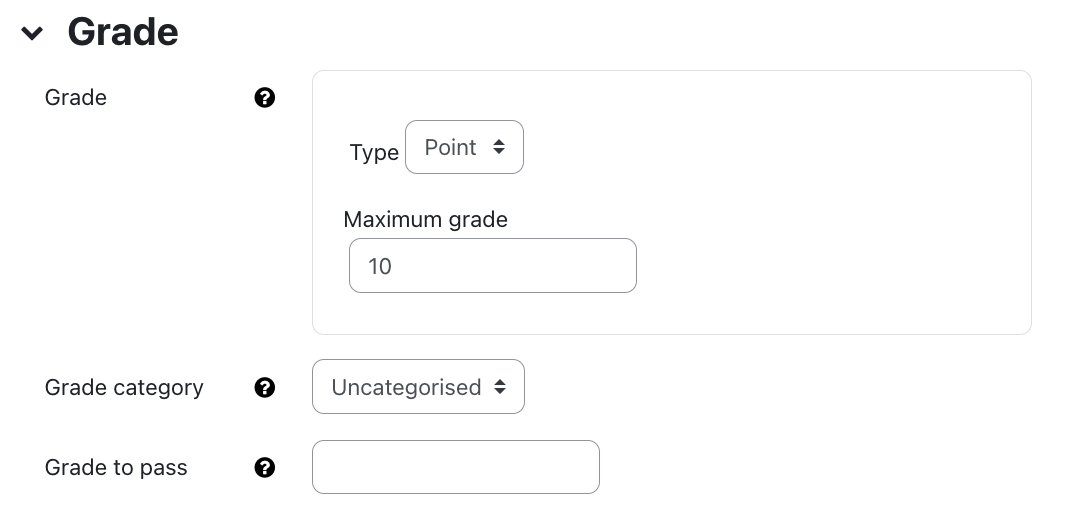 Grade settings for organizer Grade settings for organizer