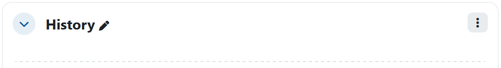 Screenshot: Title of a course section with a pen icon next to it and three dots below each other on the right side.