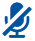 A crossed out microphone as a mute chat icon.