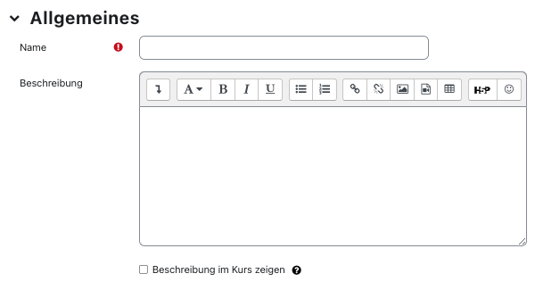 Allgemeines Einstellungen des Boards Allgemeines Einstellungen des Boards