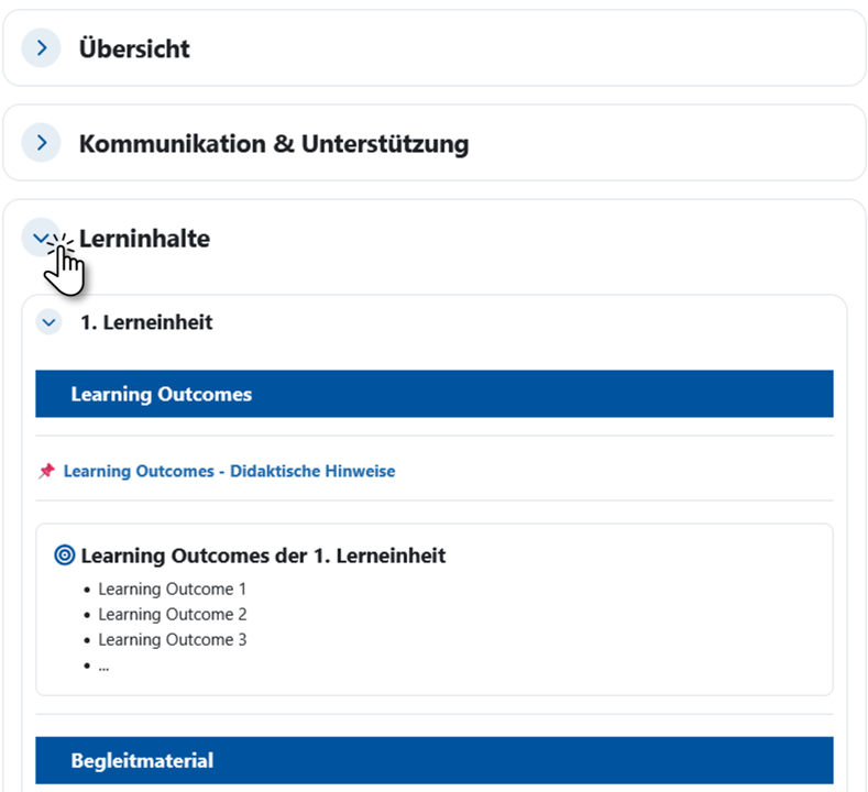 Screenshot: Abschnitt mit der Bezeichnung