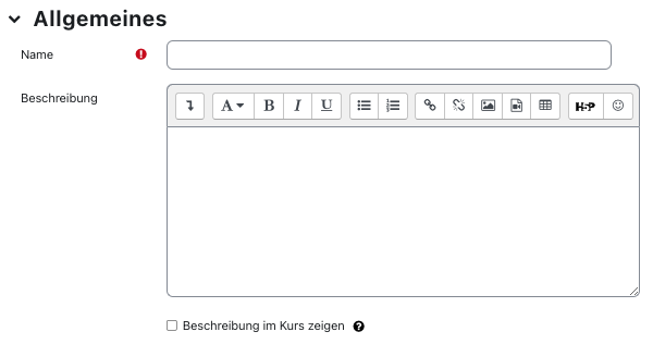 Allgemeines Einstellungen von Feedback