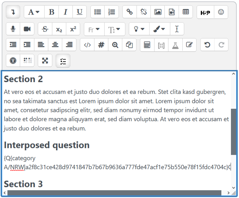 A text with a test question A text with a test question