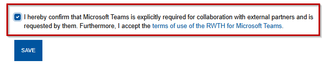 Microsoft Teams checkbox