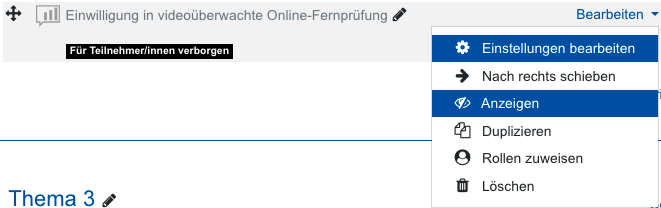 Screenshot: Feedback für Studenten anzeigen