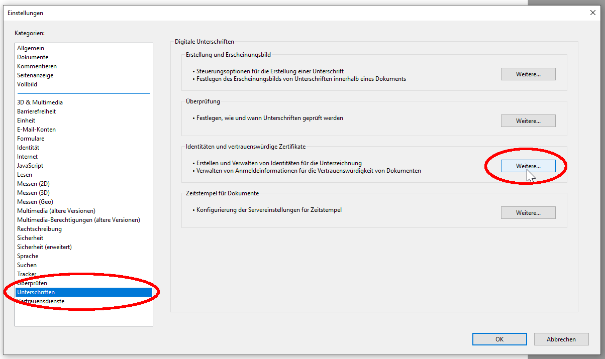 Dialogmenü Einstellungen Dialogmenü Einstellungen