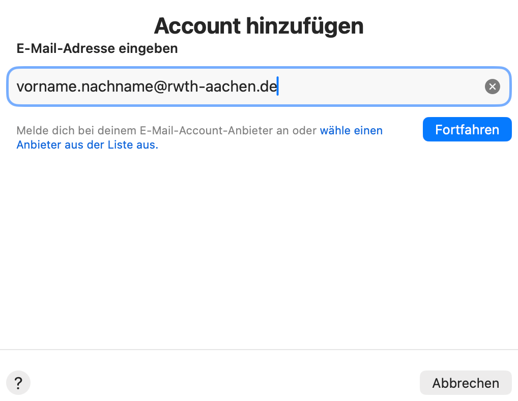 Account hinzufügen