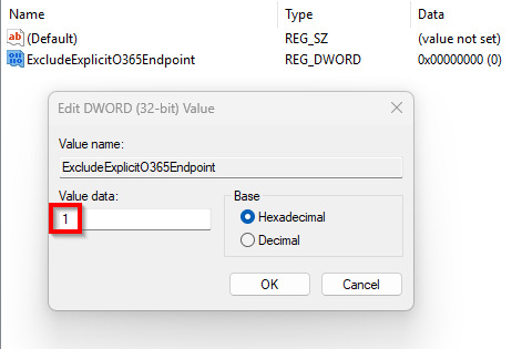 DWORD value