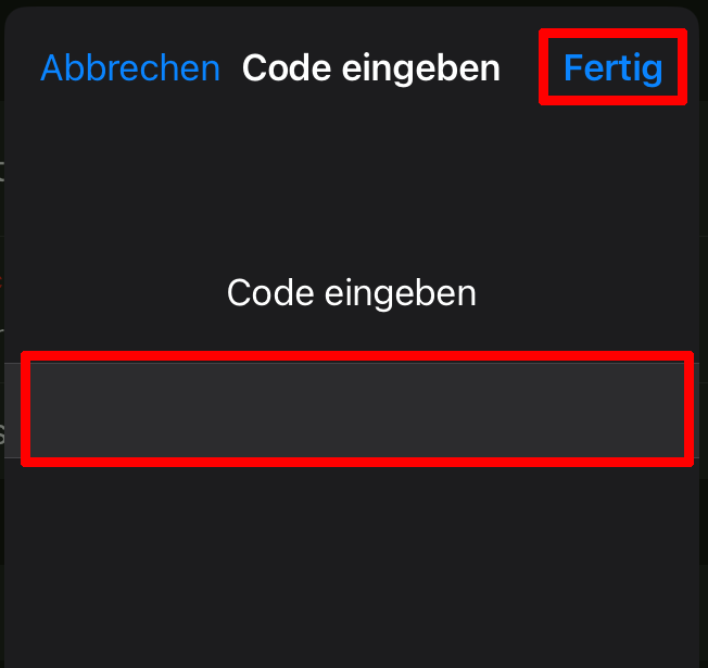 Bestätigung mit dem Gerätecode Bestätigung mit dem Gerätecode