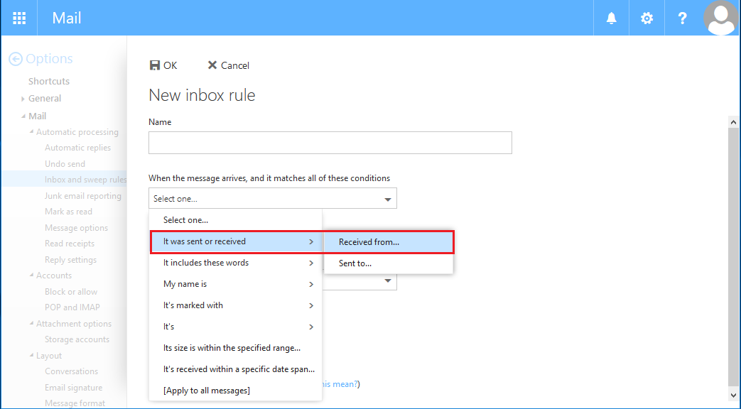 E-Mail > OWA Filter Regeln > filter en 3.PNG OWA Filter en 3