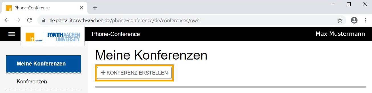 Konferenz erstellen