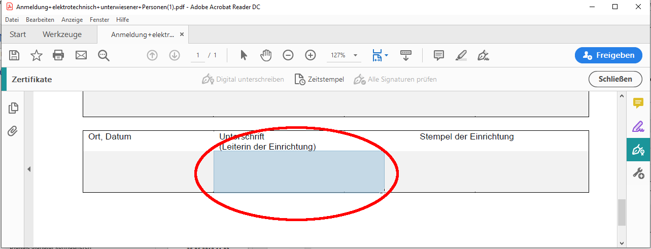Unterschriftenbereich Unterschriftenbereich