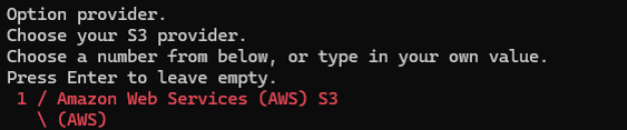 Rclone command console