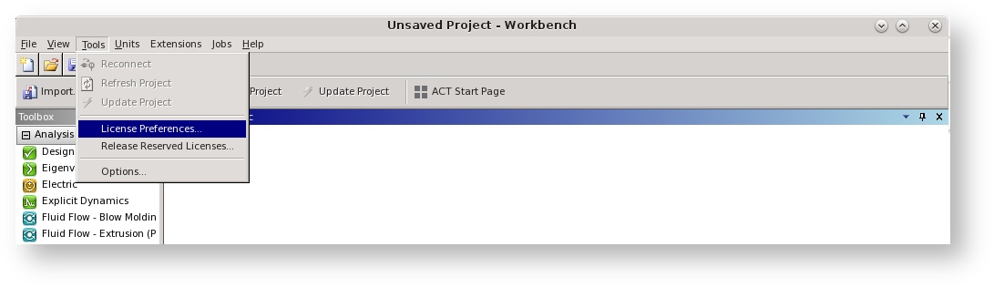 Ansys Licence Preferences 1