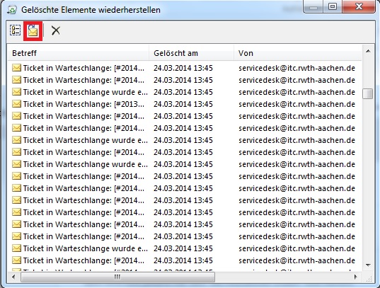 Wiederherstellung gelöschter Mails in Outlook 3