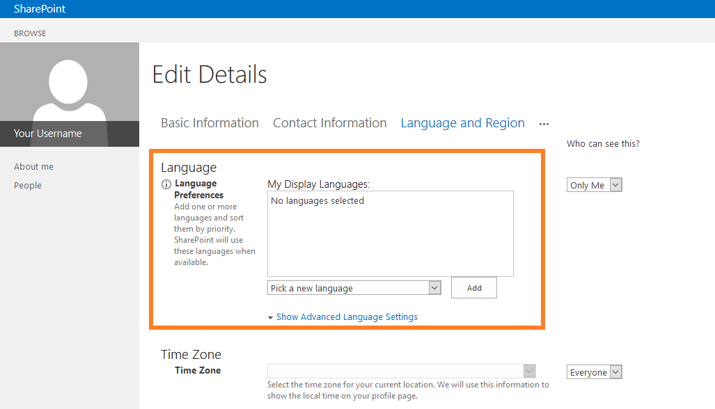 SharePoint user profile