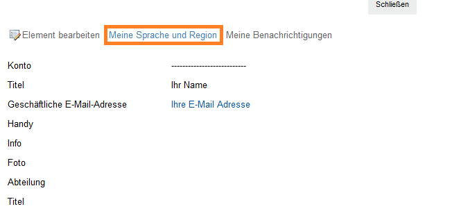 Meine Sprache und Region