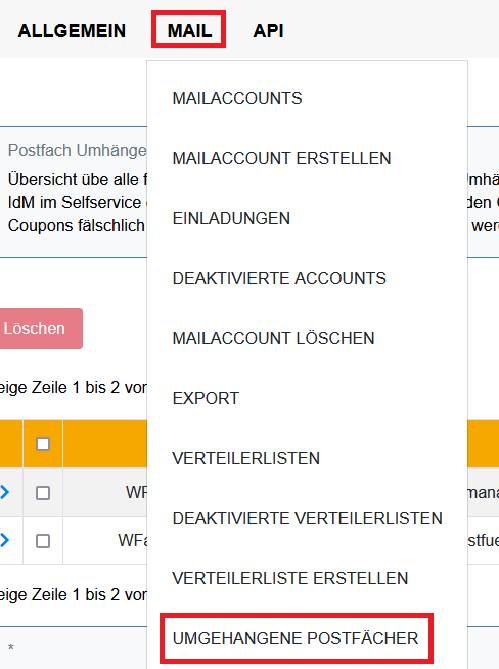 Offene Einladungen einsehen