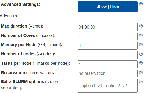 Advanced settings