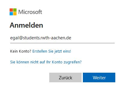 Login Azure Studierende