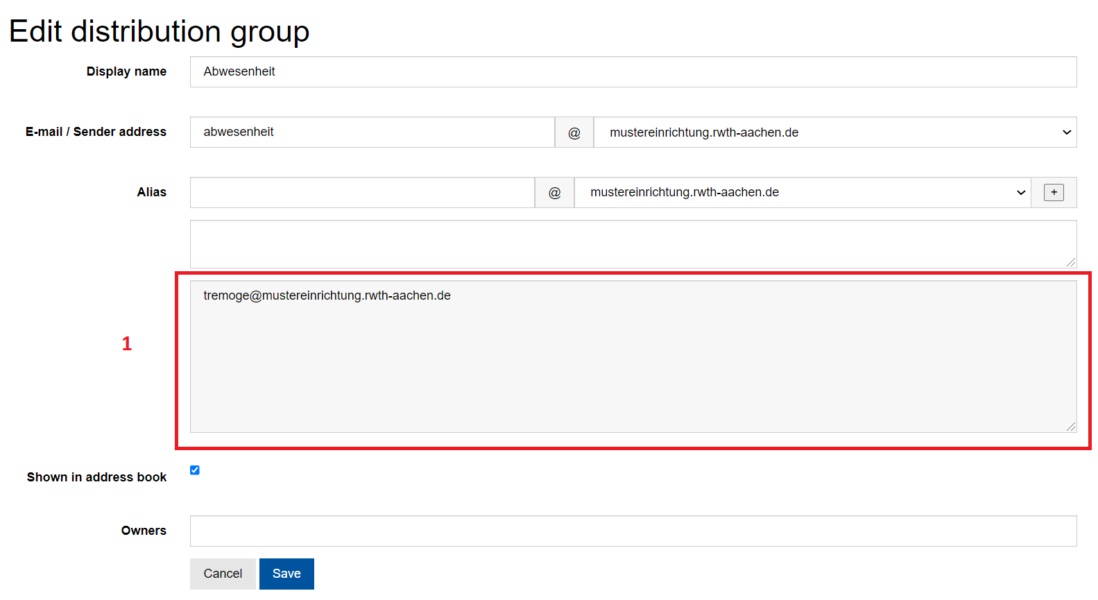 Edit distribution group