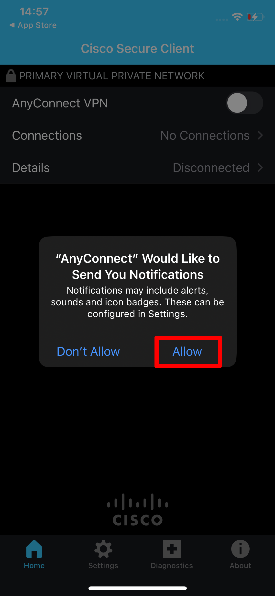 Allow notifications