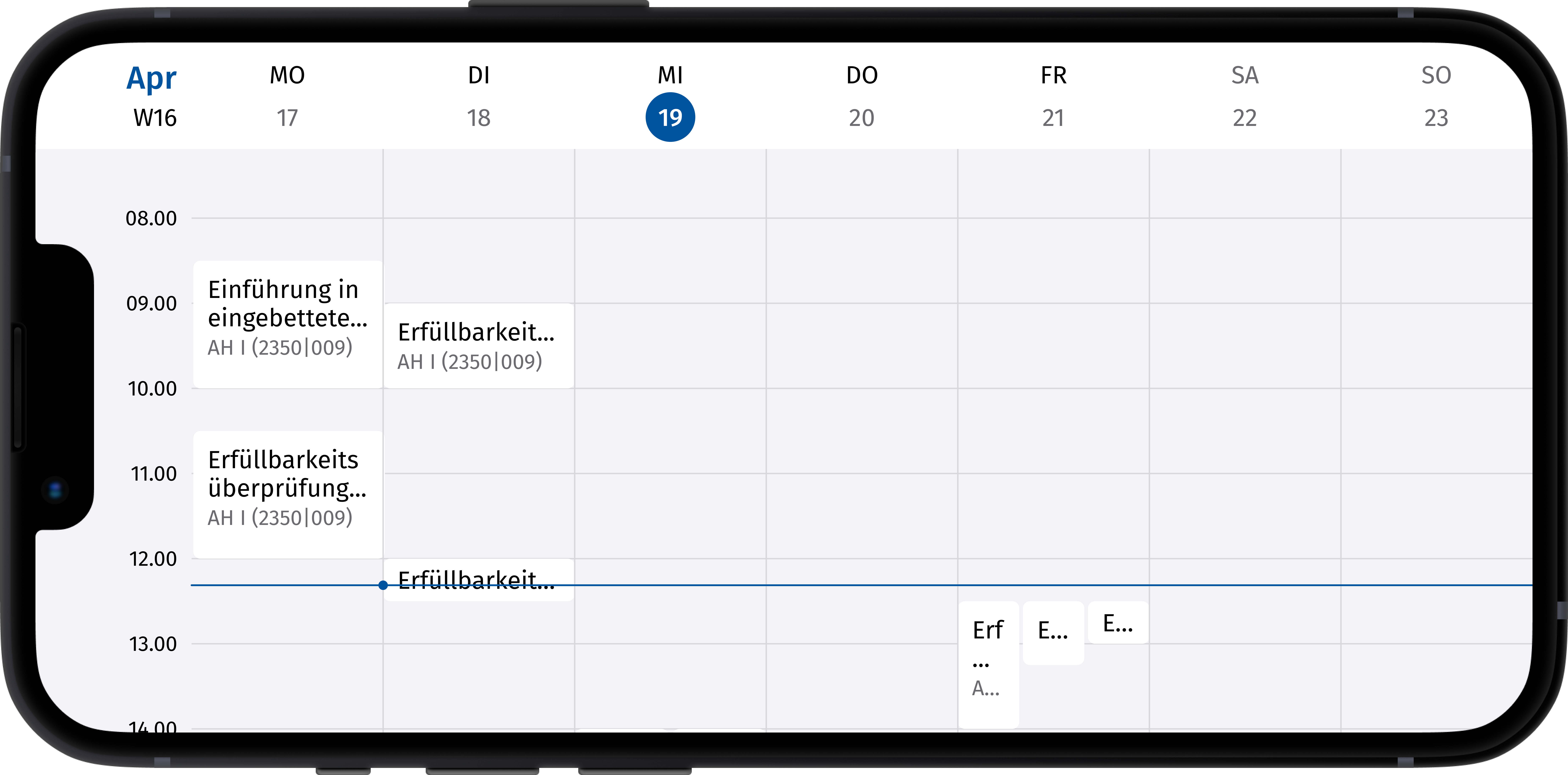 Wochenansicht im Kalender