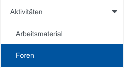 Screenshot Navigationsleiste mit Eintrag "Foren"
