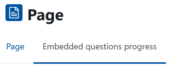 Embedded questions progress header