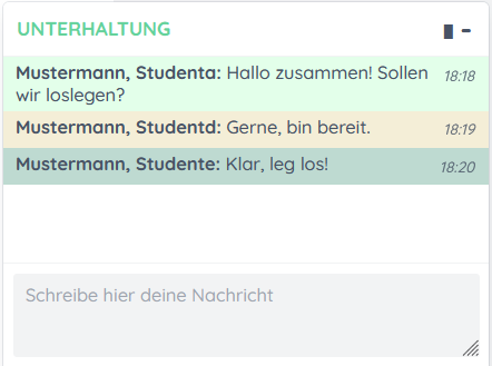 Screenshot beispielhafter Chatinhalt