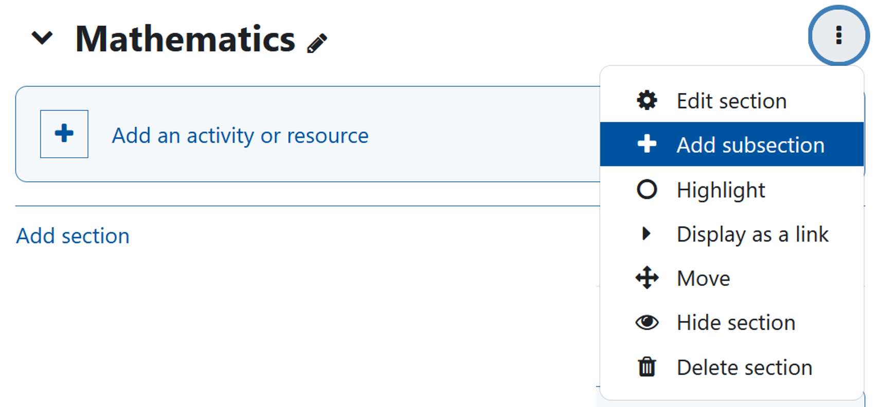 Adding a subsection