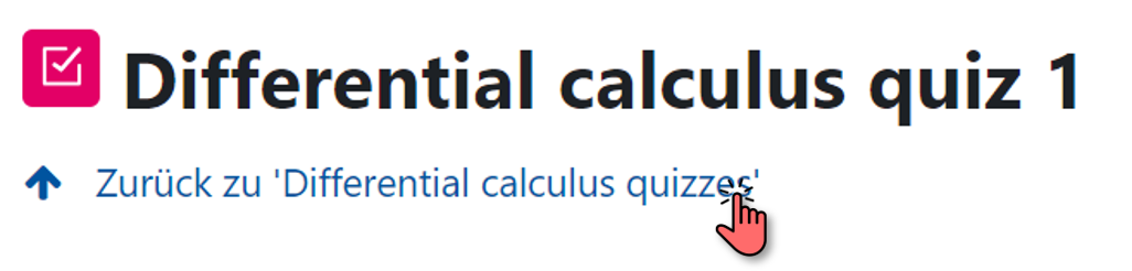 A return link under a quiz