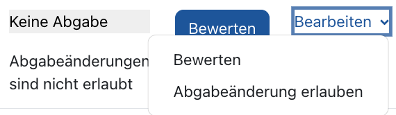 Bearbeiten Menü mit "Abgabeänderung erlauben"