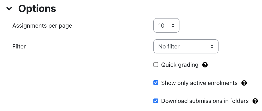 Overview of options for filtering