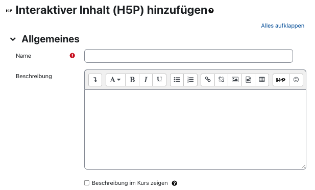 Allgemeines Einstellungen von Interaktiver Inhalt