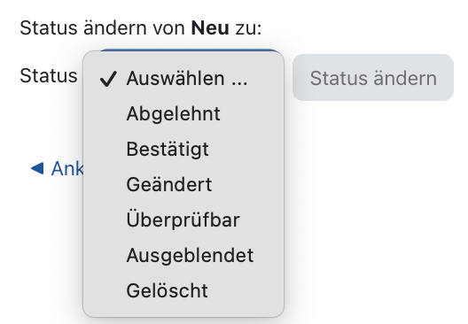 Status Möglichkeiten