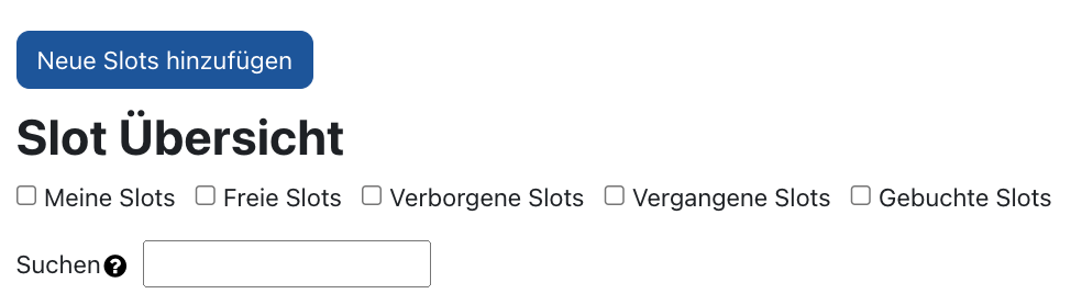 "Slot Übersicht"