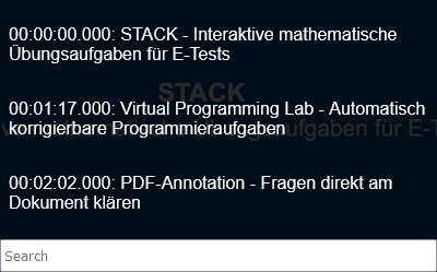 Suchfeld für Kapitel