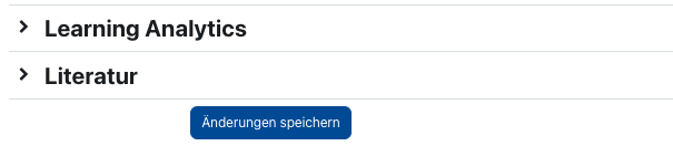 Das Bildschirmfoto zeigt den unteren Bereich des Abschnitts "Kurseinstellungen bearbeiten".  In der untersten Zeile befindet sich die Schaltfläche "Änderungen speichern".